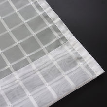 Load image into Gallery viewer, Megachest a pair of sheer Ivy checkered pattern voile curtain 56&quot;widex2 with tie backs