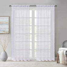 Load image into Gallery viewer, Megachest a pair of sheer Ivy checkered pattern voile curtain 56&quot;widex2 with tie backs