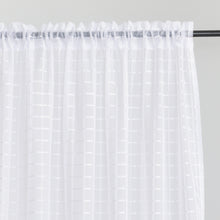 Load image into Gallery viewer, Megachest a pair of sheer Ivy checkered pattern voile curtain 56&quot;widex2 with tie backs