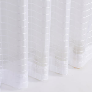 Megachest a pair of sheer Ivy checkered pattern voile curtain 56"widex2 with tie backs