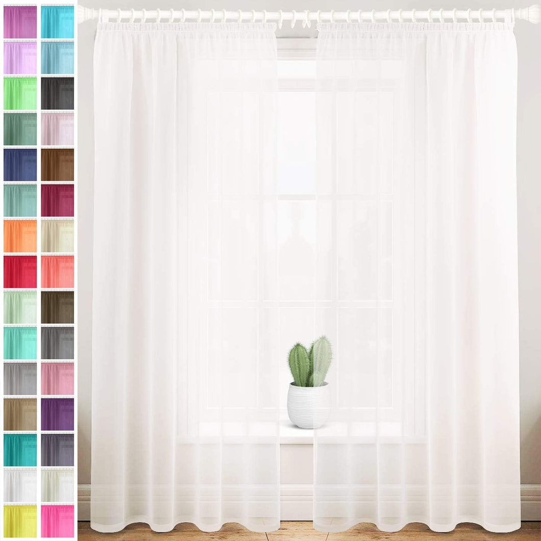 MegaChest Gathering Tape Top Voile Curtain Pair – 56