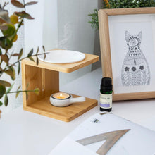 Load image into Gallery viewer, Megachest bamboo &amp; ceramic wax melt wamer/Essential Oil Burner