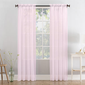 MegaChest Slot Top Voile Curtain Pair – 56" Wide 84“Drop, 2 Colors, Ready-Made Sheer Curtains
