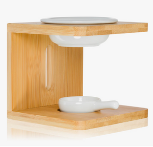 Megachest bamboo & ceramic wax melt wamer/Essential Oil Burner