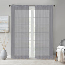 Load image into Gallery viewer, Megachest a pair of sheer Ivy checkered pattern voile curtain 56&quot;widex2 with tie backs