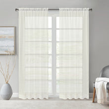 Load image into Gallery viewer, Megachest a pair of sheer Ivy checkered pattern voile curtain 56&quot;widex2 with tie backs