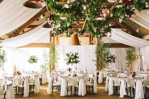300cm Wide. 6 colours. Wedding & Event Decor Sheer Voile Fabric- Perfect for Drapes, Backdrops, and Table Overlays