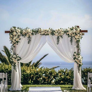 145cm Wide. 45 colours. Wedding & Event Decor Sheer Voile Fabric- Perfect for Drapes, Backdrops, and Table Overlays