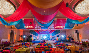 145cm Wide. 45 colours. Wedding & Event Decor Sheer Voile Fabric- Perfect for Drapes, Backdrops, and Table Overlays