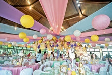 Load image into Gallery viewer, 145cm Wide. 45 colours. Wedding &amp; Event Decor Sheer Voile Fabric- Perfect for Drapes, Backdrops, and Table Overlays