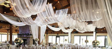 Load image into Gallery viewer, 145cm Wide. 45 colours. Wedding &amp; Event Decor Sheer Voile Fabric- Perfect for Drapes, Backdrops, and Table Overlays