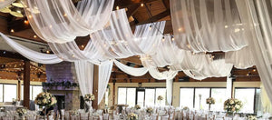 145cm Wide. 45 colours. Wedding & Event Decor Sheer Voile Fabric- Perfect for Drapes, Backdrops, and Table Overlays
