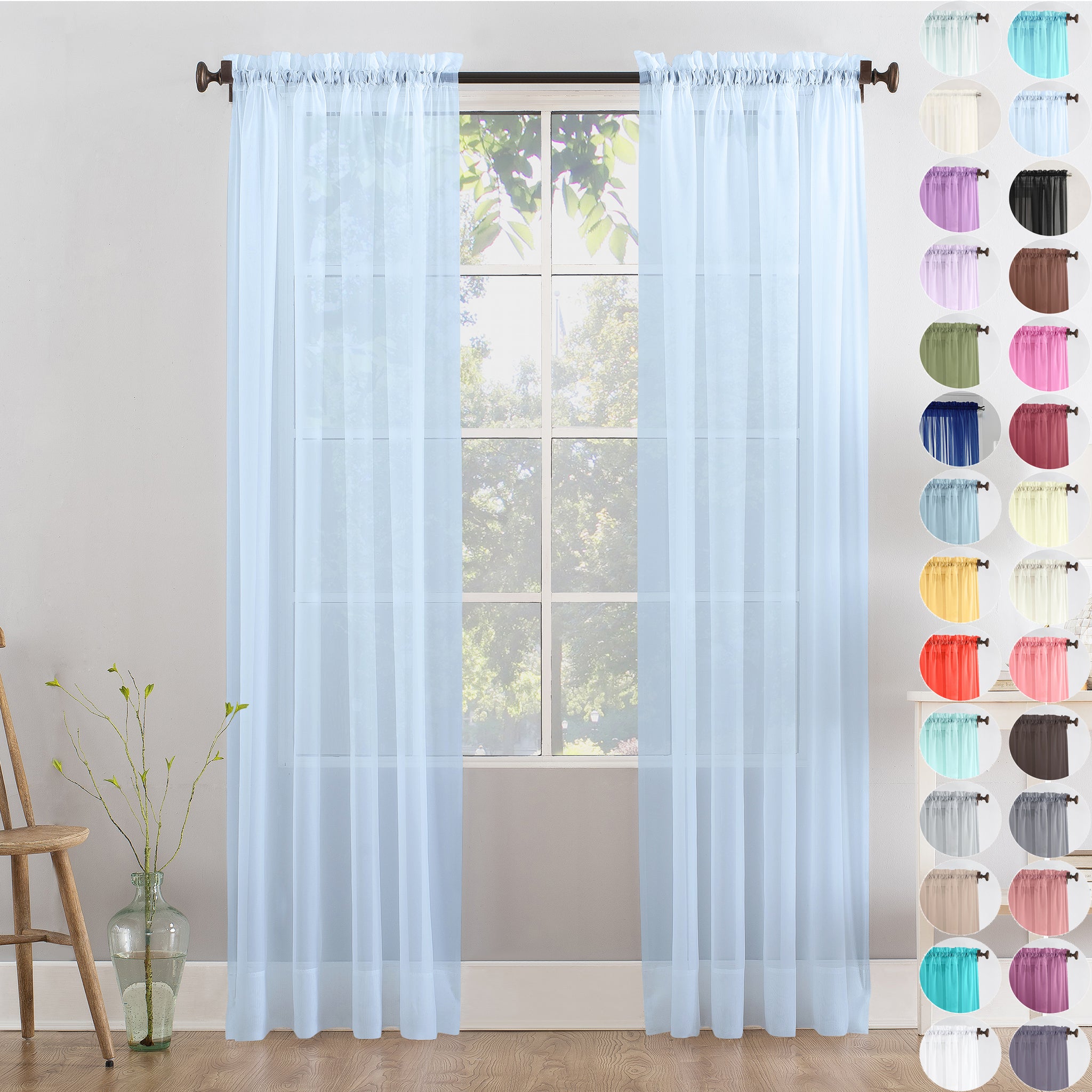 megachest slop top voile curtain a pair multi colors 90