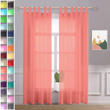 Load image into Gallery viewer, MegaChest Tab Top Voile Curtain Pair – 56&quot; Wide 108” Drop, 36 Colors, Elegant Light-Filtering Drapes