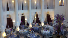 Load image into Gallery viewer, 145cm Wide. 45 colours. Wedding &amp; Event Decor Sheer Voile Fabric- Perfect for Drapes, Backdrops, and Table Overlays