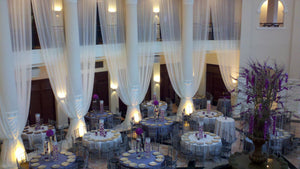 145cm Wide. 45 colours. Wedding & Event Decor Sheer Voile Fabric- Perfect for Drapes, Backdrops, and Table Overlays